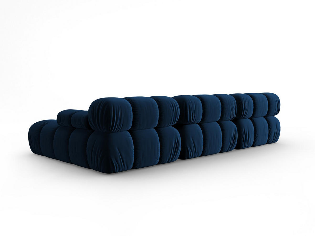 MODULARES-ECKSOFA rechts Bellis aus Samt königsblau 4 Sitzplätze - Blau, Textil (122/285cm) - Micadoni