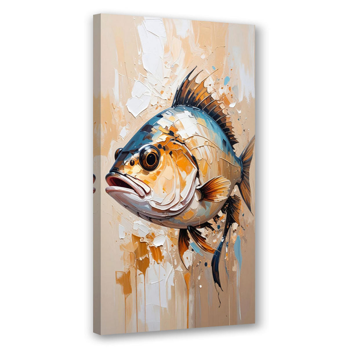 LEINWANDBILD Meeresfisch Beige 60x120cm - Beige, Textil (60/120cm) - Feeby