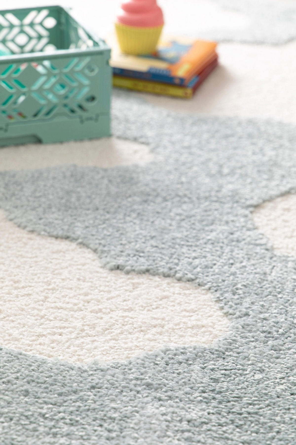 KINDERTEPPICH mit Reliefeffekt blau Blau - Blau, Textil (120/170cm) - AFK Living
