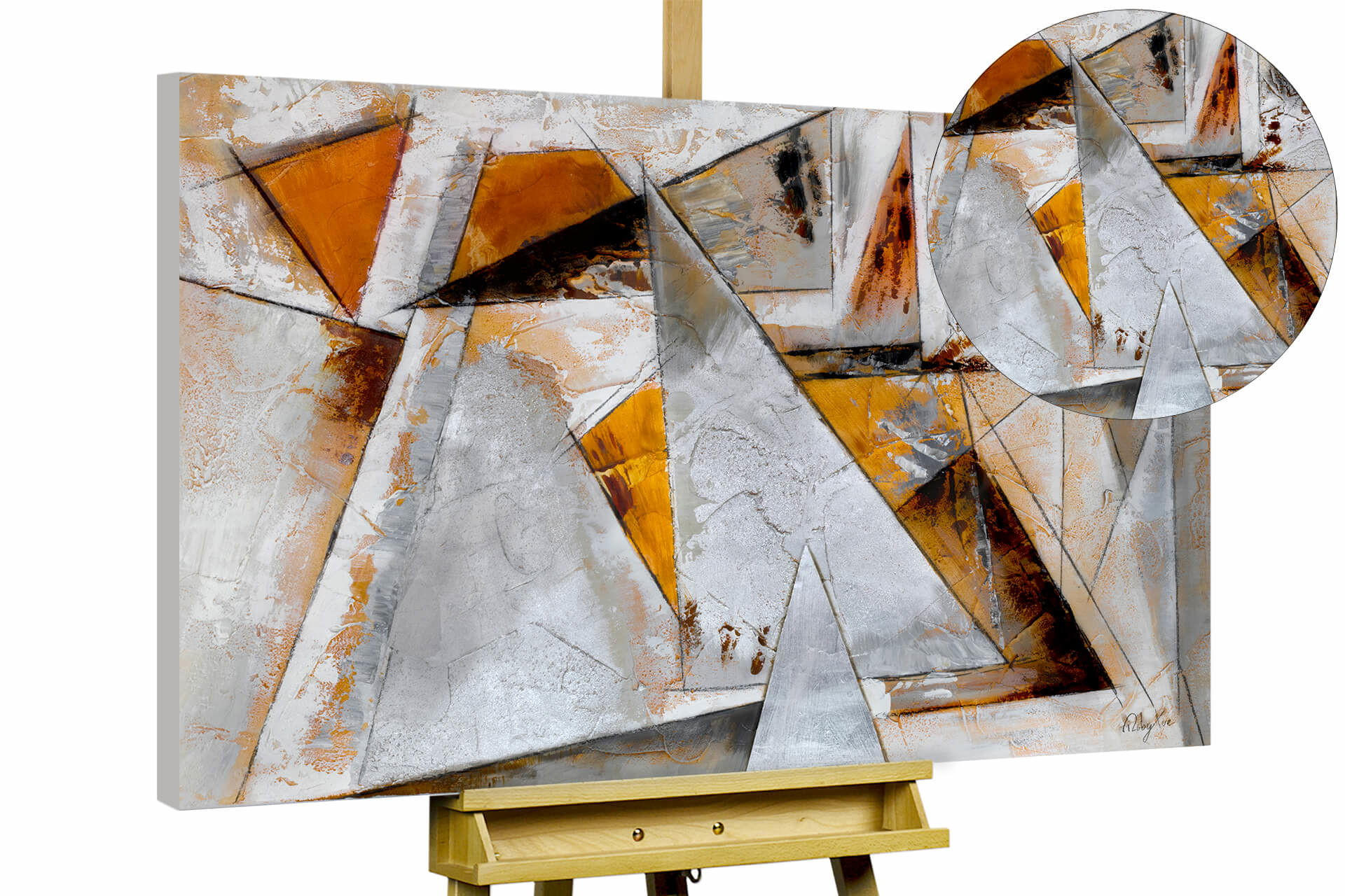 ACRYLBILD HANDGEMALT 120/80 cm - Braun/Grau, Holz/Textil (120/80cm) - KUNSTLOFT