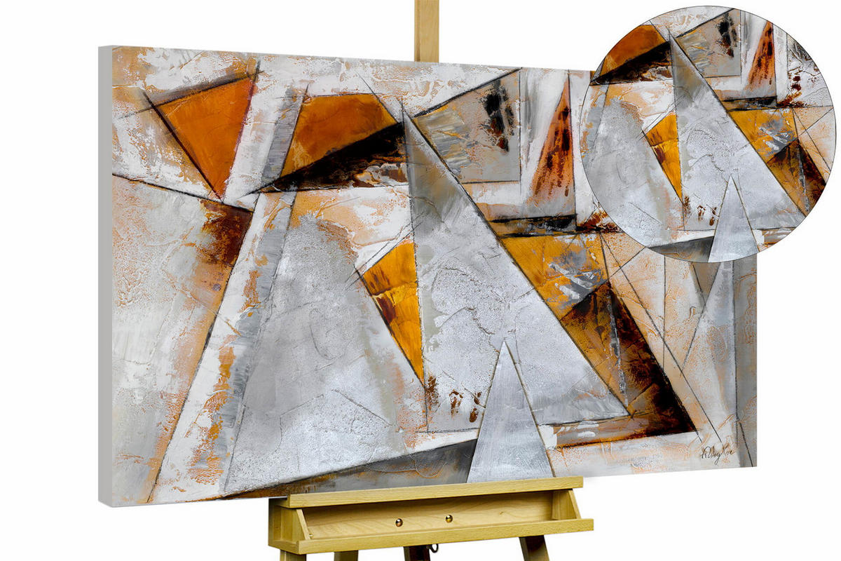 ACRYLBILD HANDGEMALT 120/80 cm - Braun/Grau, Holz/Textil (120/80cm) - KUNSTLOFT