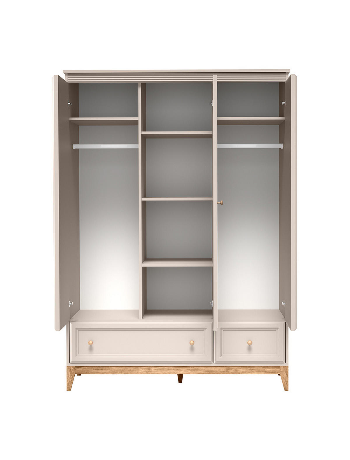 KLEIDERSCHRANK Windsor 15 Kashmir - Kaschmir, Holzwerkstoff (135.5/193/54.5cm)