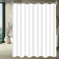 DUSCHVORHANG 200 x 180 cm Reinweiß Beschwerter Saum Wasserabweisend Waschbar Polyester - Weiß, Textil (200/180cm)