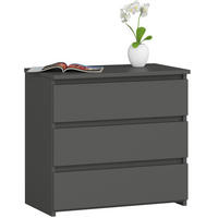 NACHTSCHRANK Grau 60x35x57 cm - Grau/Sonoma Eiche, Holzwerkstoff (60/57/35cm) - Akord