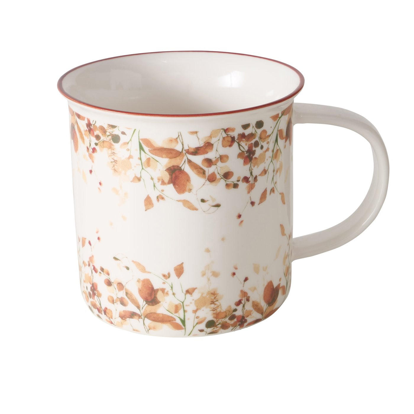 PORZELLANBECHER mit farbigem Rand Bernada Muster 2 320 ml 13/9,5/9 cm - Multicolor, Keramik (0.32L) - Boltze Home