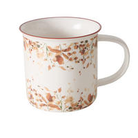 PORZELLANBECHER mit farbigem Rand Bernada Muster 2 320 ml 13/9,5/9 cm - Multicolor, Keramik (0.32L) - Boltze Home