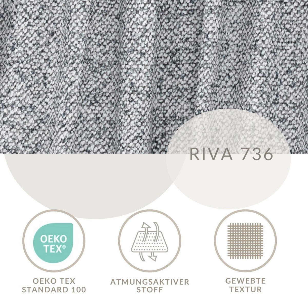 POLSTERBETT Maumere Grau 180/200 cm im Webstoff - Schwarz/Naturfarben, Holz/Holzwerkstoff (180/200cm) - Maison de Reve