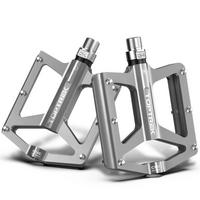 FAHRRADPEDALE Set CNC Aluminium mit 3 Lagern Silber - Silberfarben, Metall (10.2/1.5/12.5cm)