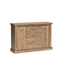 KOMMODE DESIO 142/95,5/42cm mit 4 Schubladen 2 Türen Eichefarben - Eichefarben, Holzwerkstoff (142/95.5/42cm) - MASSENO