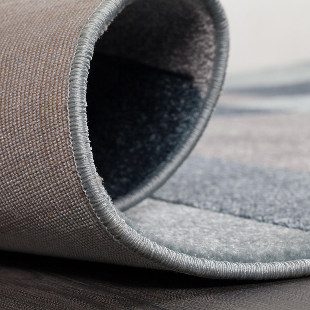 TEPPICH geometrisch 3D-Effekt handgearbeitet NIDD CLARA, Blau 80x150 cm - Blau, Textil (80/150cm) - KADIMA DESIGN