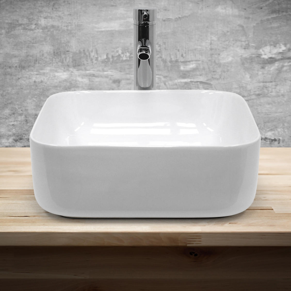 WASCHBECKEN - Weiß, Keramik (39/14/39cm) - LuxeBath