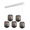 HÄNGELEUCHTE Velo 5-flammig Rauch Ø 25cm - Anthrazit/Weiß, Glas (25/25/27cm) - s.luce