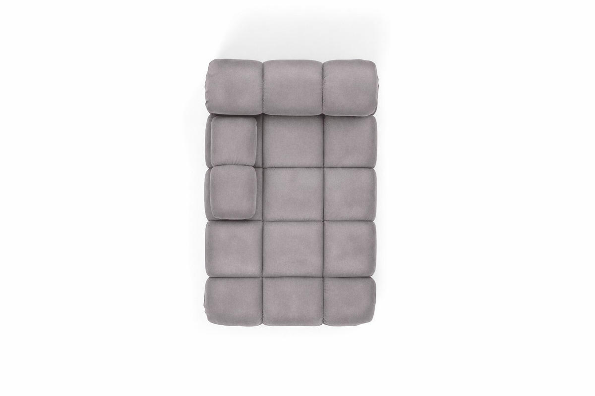 CHAISELONGUE Modular, Veloursstoff Salvador, Grau, Links, Selia - Hellgrau/Grau, Holz (95/70/160cm) - Kaiser Möbel