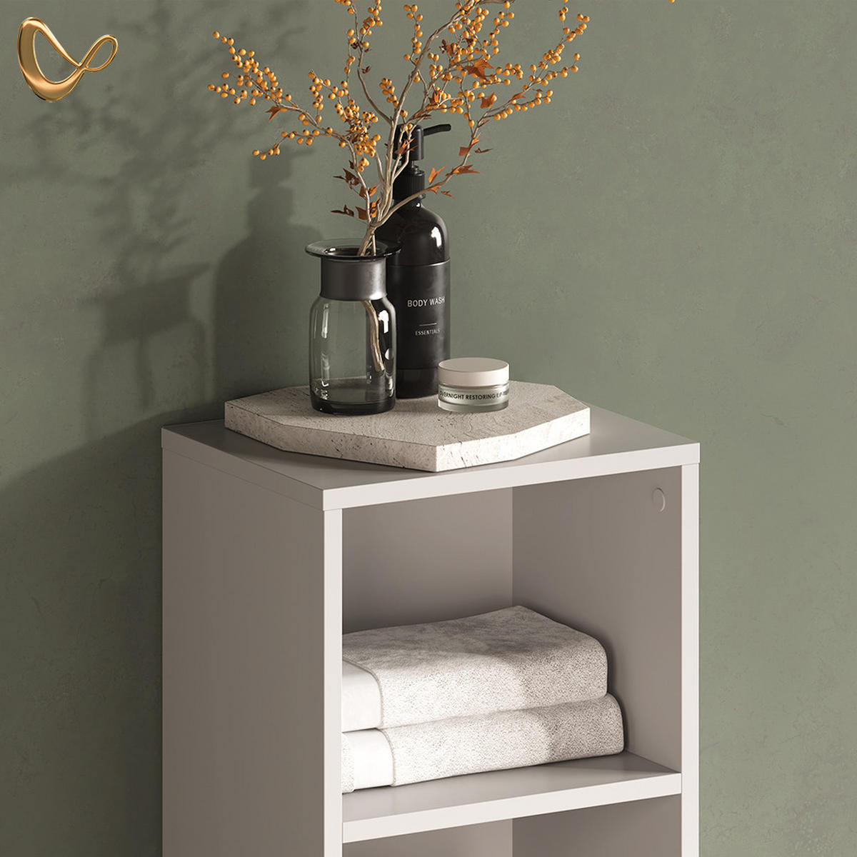 BADMÖBEL-SET Amalfi Weiß 2 Teile - Weiß, Holzwerkstoff (33.8/108.2/26.3cm) - Livinity®