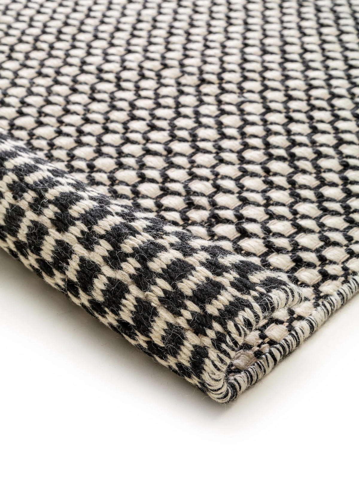 WOLLTEPPICH Hector Beige/Schwarz 120x170 cm - Beige, Textil (120/170cm) - benuta Finest