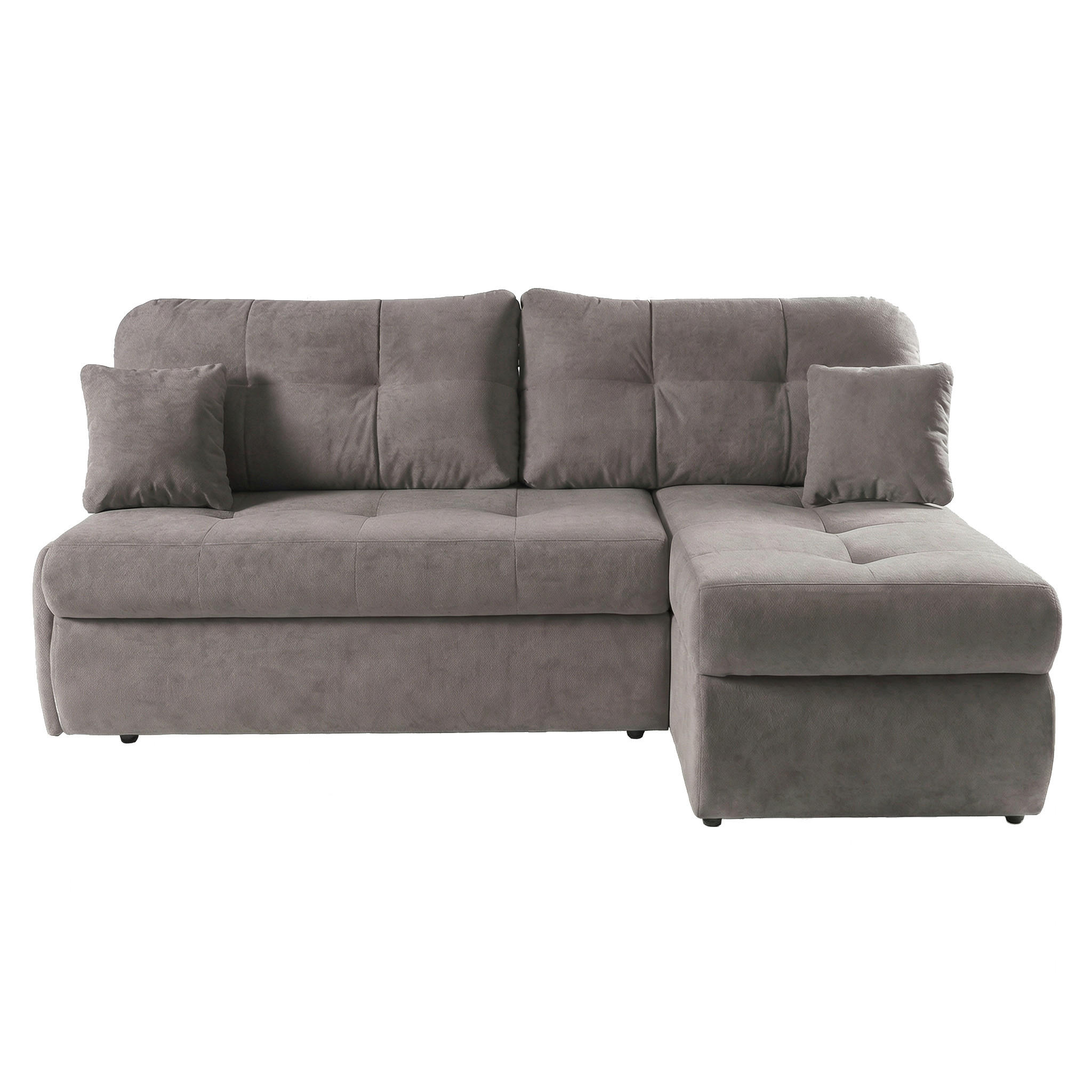 ECKSCHLAFSOFA Tino mit Schlaffunktion und Bettkasten, universeller Ottomane, Braun - Braun, Textil (216/155cm) - Beautysofa