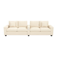4-SITZER SOFA Cord Beige mit USB, USB-C und Stauraum - Beige, Holzwerkstoff/Kunststoff (299/82.7/80cm) - WISHDOR