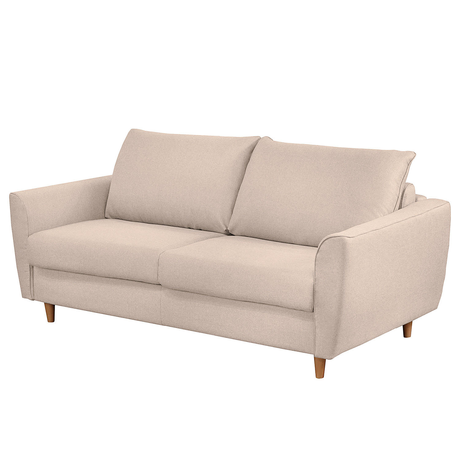 SCHLAFSOFA mit Matratze - Webstoff - Buchefarben/Mauve, Buchenholz/Textil (195/90/102cm) - home24