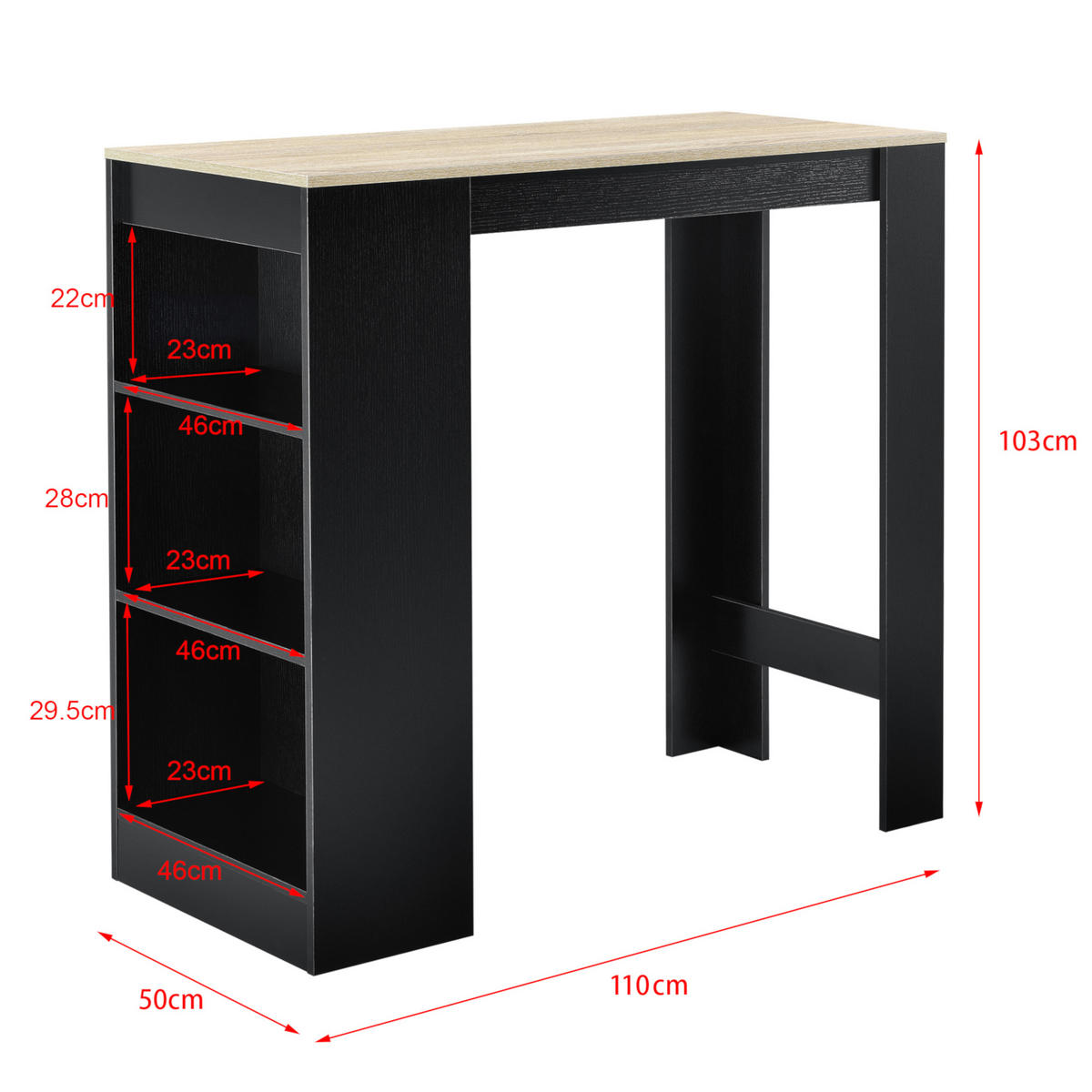 BARTISCH Kouvala - Multicolor, Holzwerkstoff (110/103/50cm) - [en.casa]