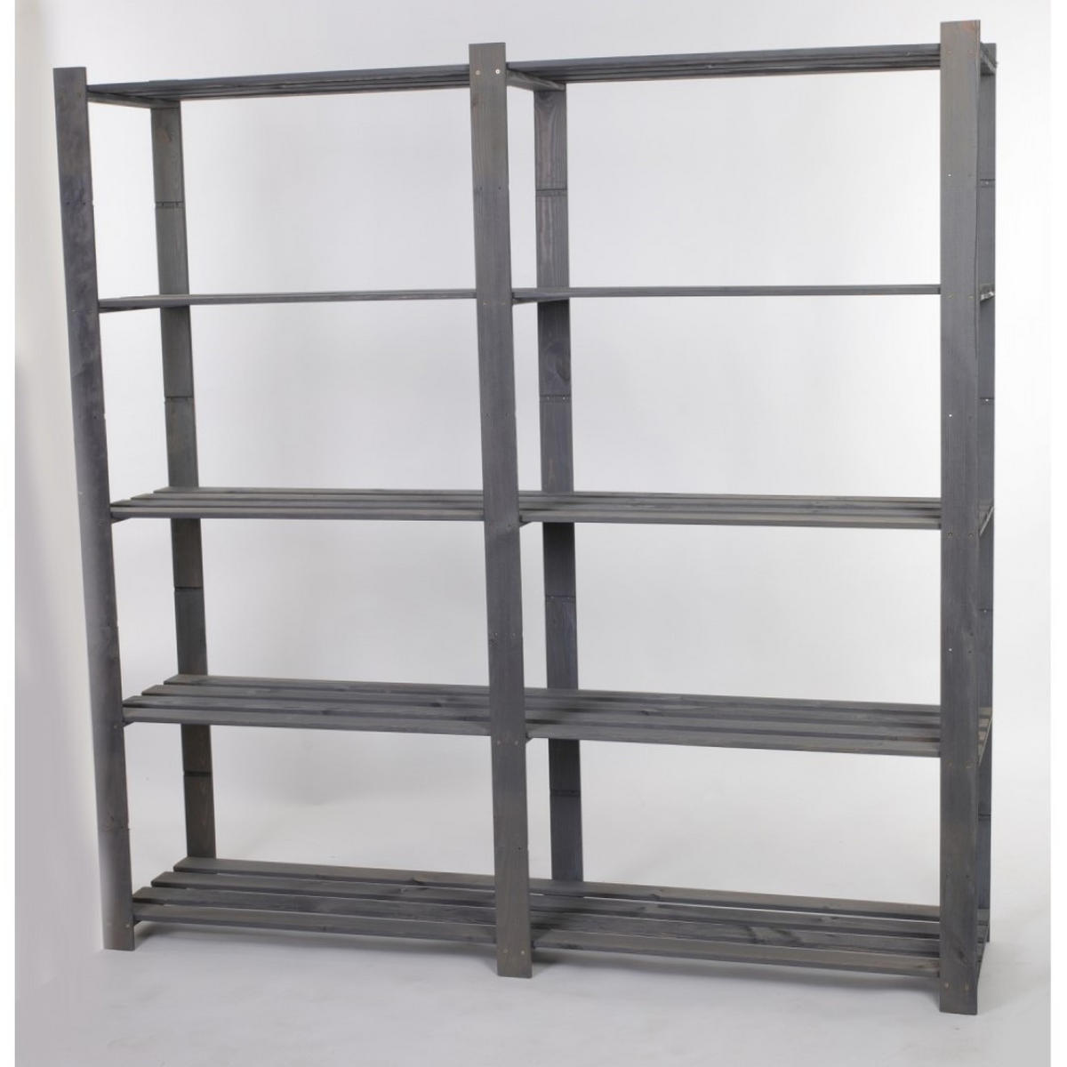 HOLZREGAL PINEPEAK 170x170x38cm 5 Fachboden 1,2cm dickes Kiefernholz Grau - Grau, Holz (170/170/38cm) - PROREGAL