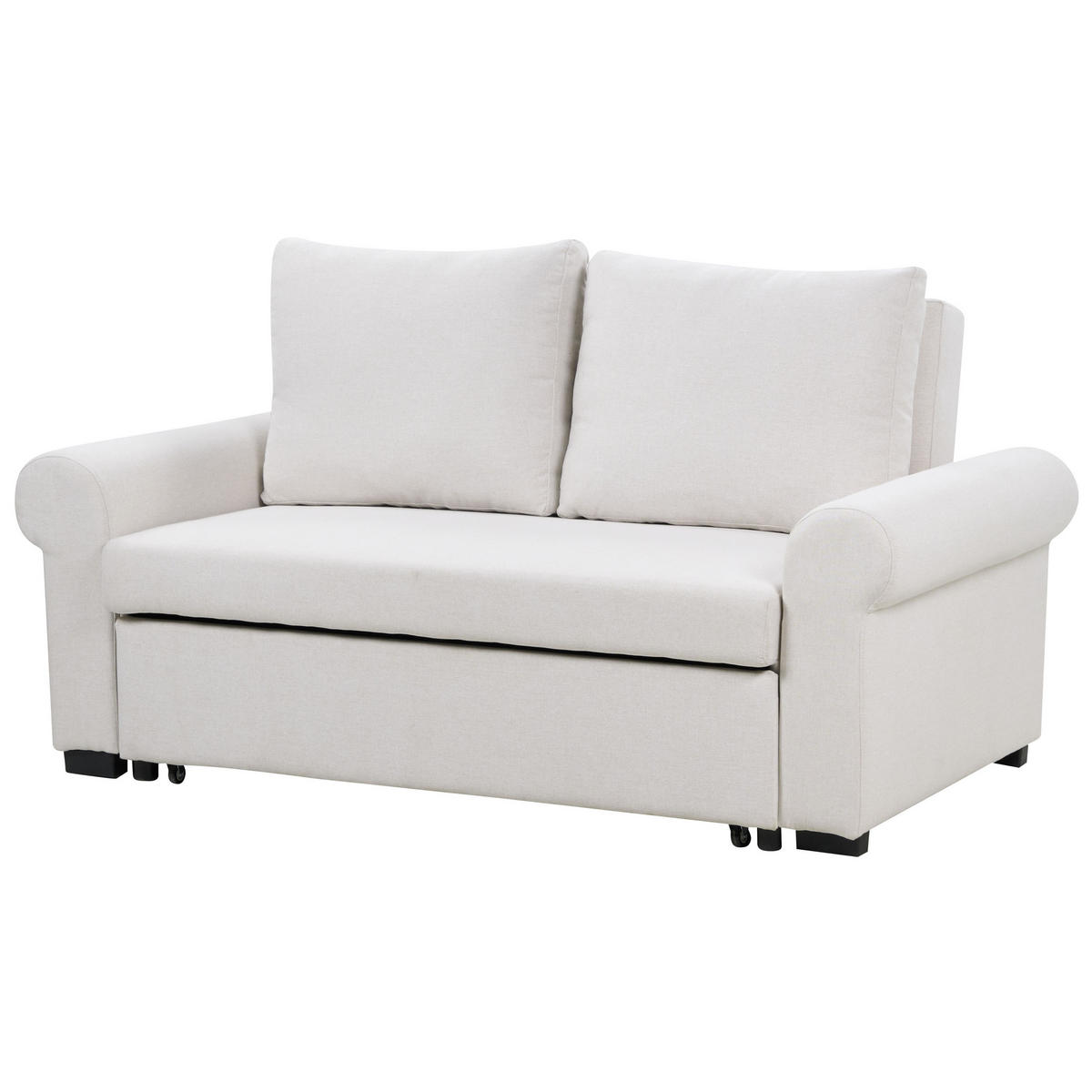 2-SITZER-SCHLAFSOFA Leinenoptikhellbeige Silda - Beige, Textil (173/92/93cm) - Beliani