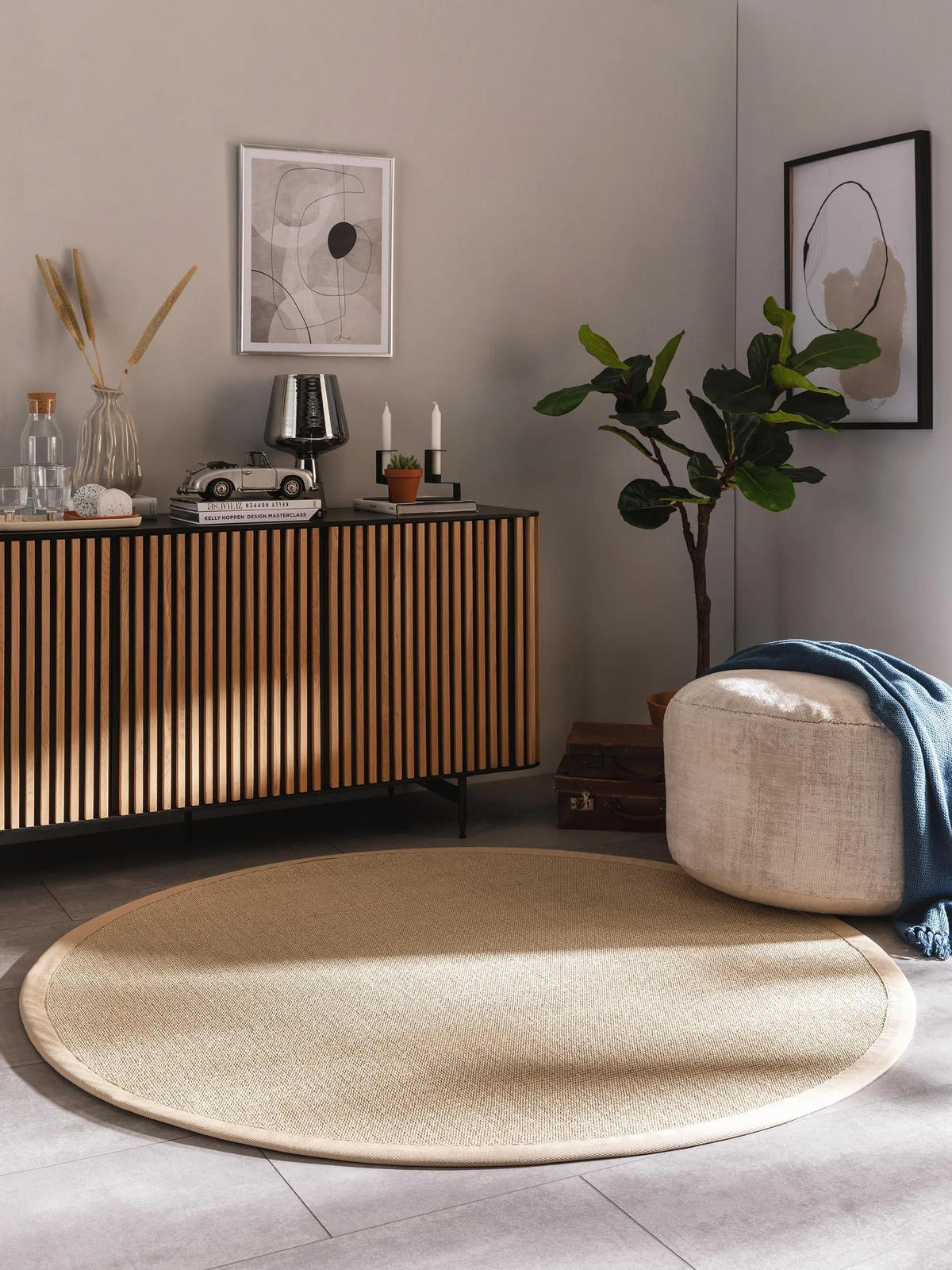 SISALTEPPICH Sana Cream ø 200 cm rund - Creme, Textil (200/200cm) - benuta Nest