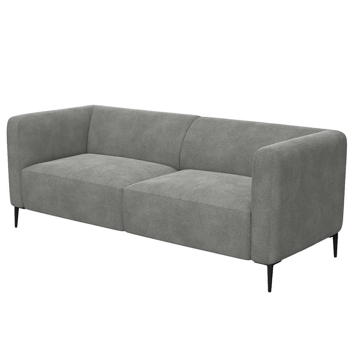 3-SITZER SOFA - Schwarz/Grau, Textil/Metall (205/74/88cm) - home24