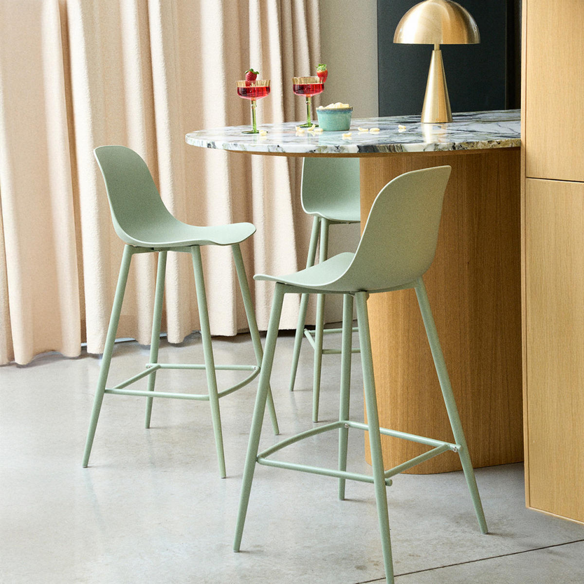 BARHOCKER - Plastik - Grün - 4er-Set - Grün, Kunststoff (48/92/50cm) - Drawer