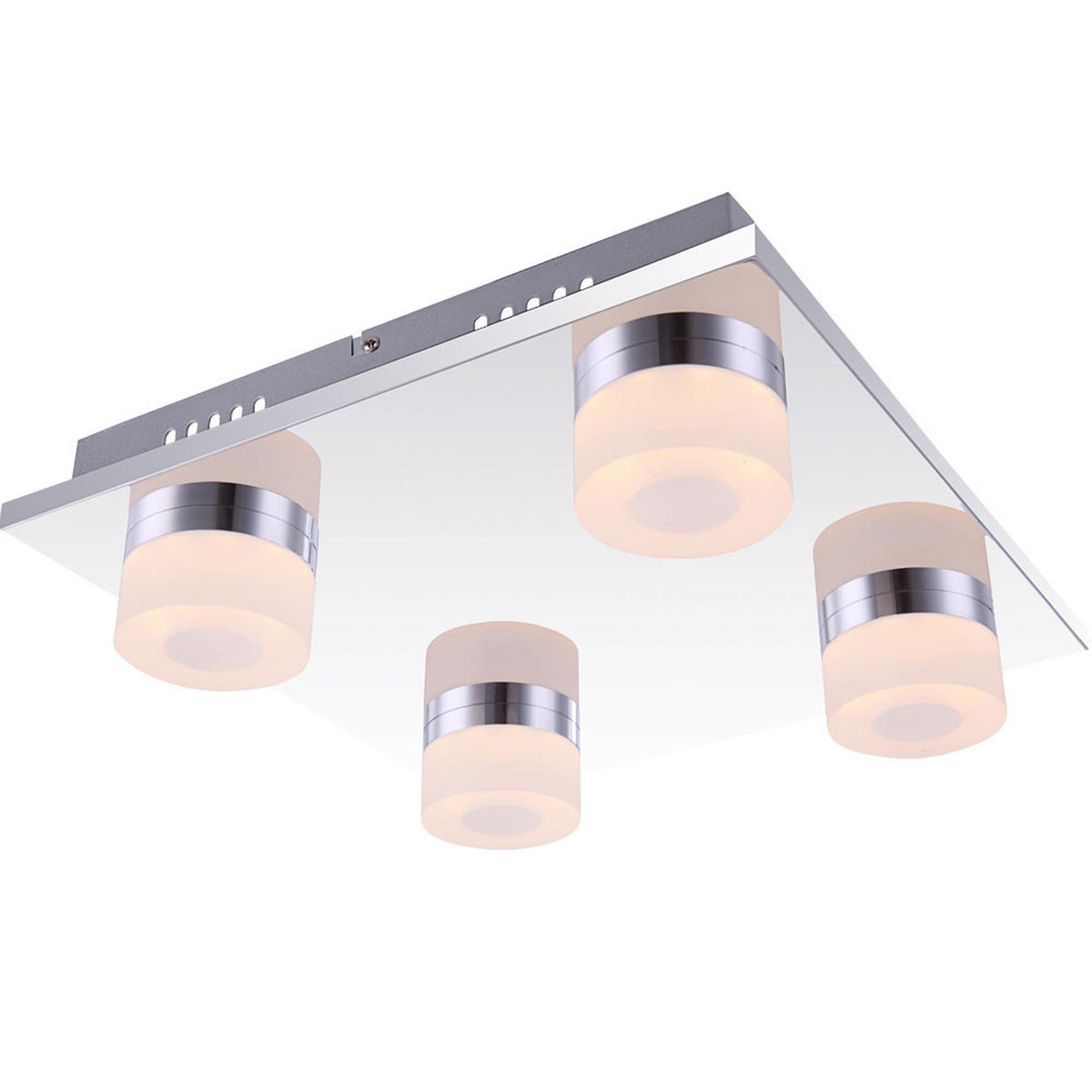 LED DECKENLEUCHTE PANAMERA Silber Chrom - Silberfarben, Metall (30/30/8cm) - Globo Lighting