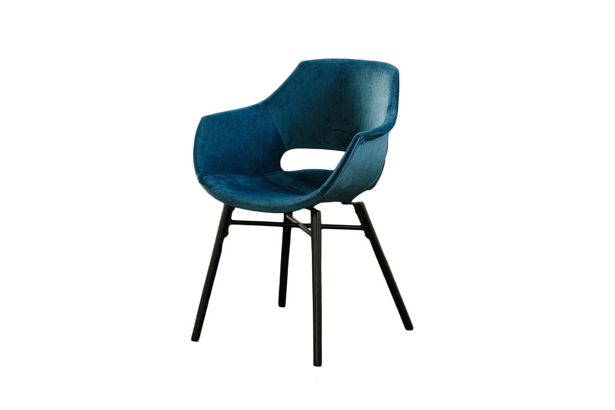 STUHL ZAJA Petrol Velvet - Petrol, Textil (57/82/59cm) - KAWOLA