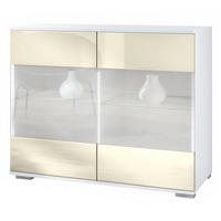 KOMMODE Bari Creme Hochglanz - Creme, Holzwerkstoff (92.5/75.5/35cm) - Vladon