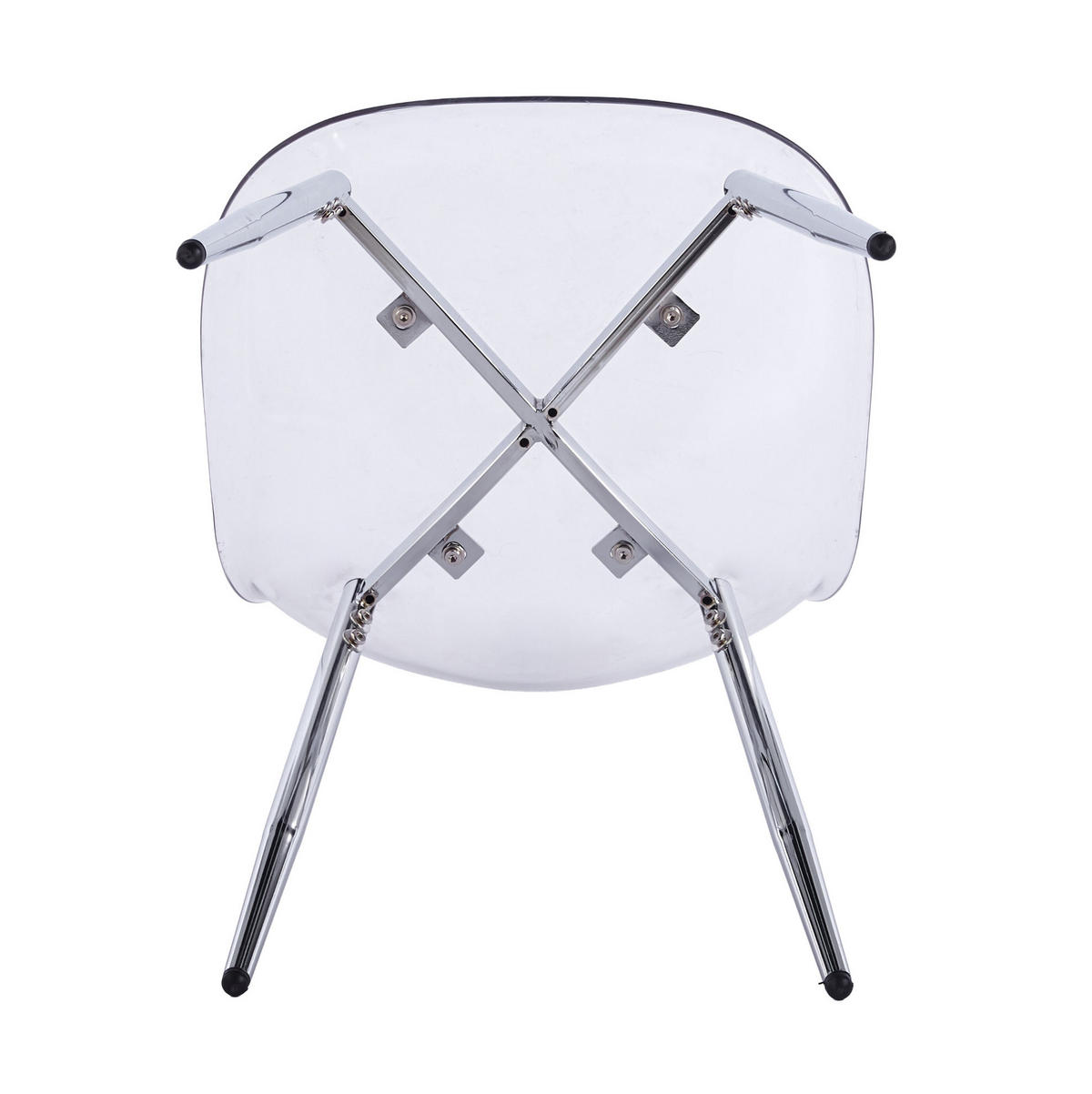 STUHL transparent Silber Metall - Silberfarben, Metall (47/81/45cm) - Meubliv