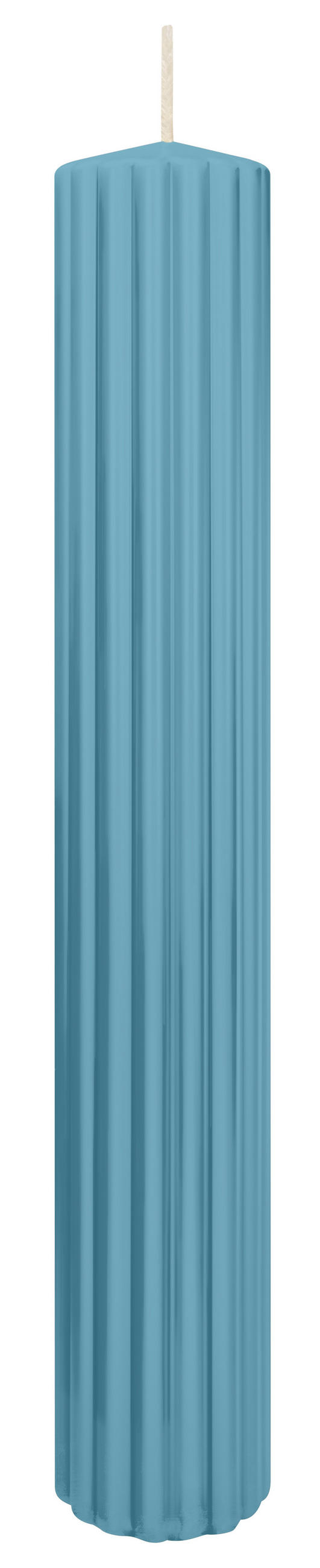 RILLEN KERZEN Himmelblau 300 x Ø 45 mm, 4 Stück - Hellblau, Paraffin (8/15/15cm) - Wiedemann Kerzen