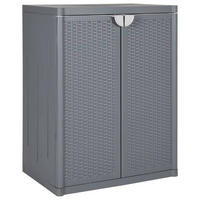 GARTENSCHRANK Grau 65/45/88 Cm Pp Rattan-Optik - Grau, Kunststoff (45/88/65cm) - vidaXL