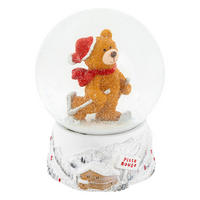 SCHNEEKUGEL Bär auf Skiern Ø 8 cm - Multicolor, Kunststoff (8/10.3/8cm) - Atmosphera Createur d´interieur