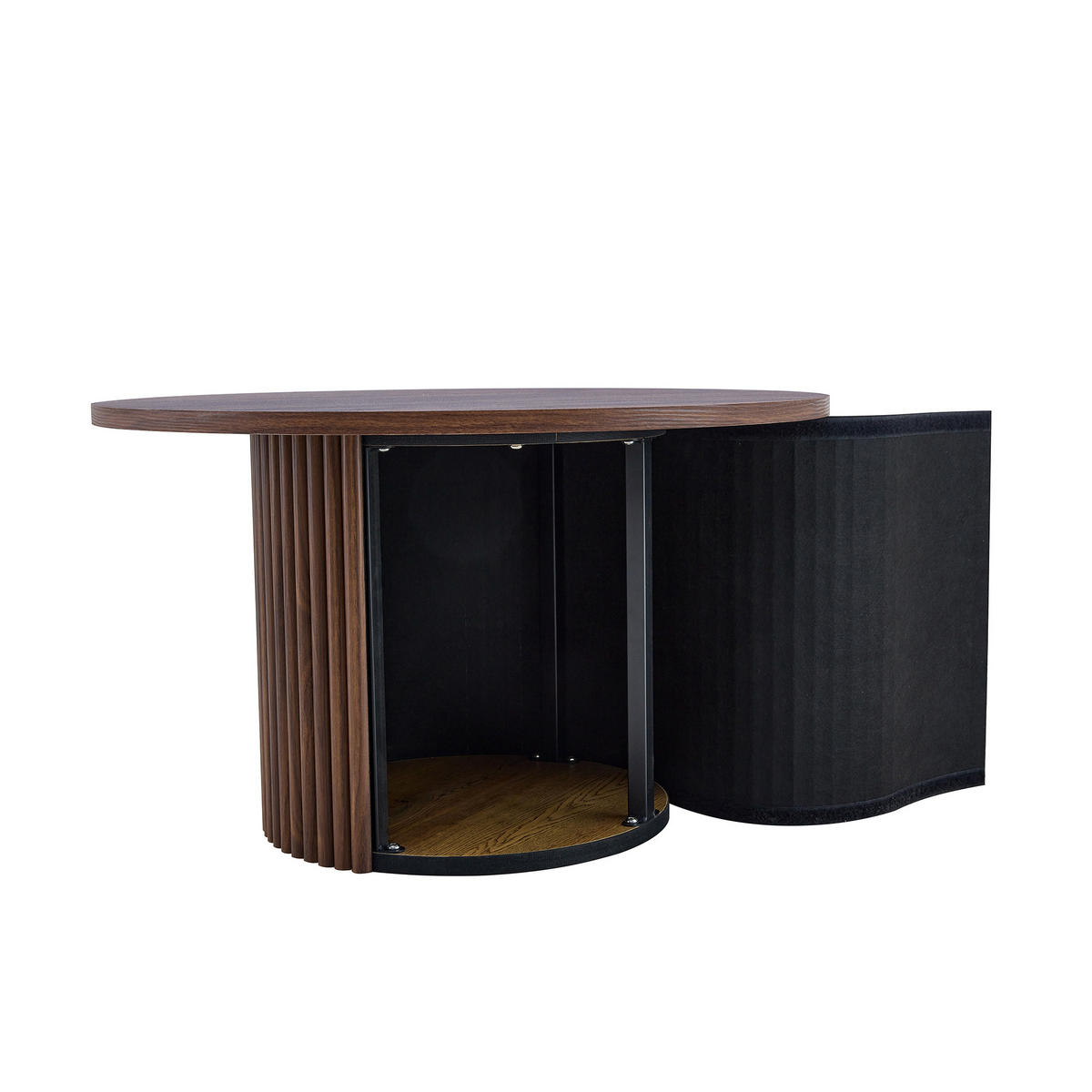 COUCHTISCH 70/70/42 cm walnussfarben aus MDF mit integriertem Metallrahmen - Walnussfarben, Holzwerkstoff (70/70/42cm) - OKWISH