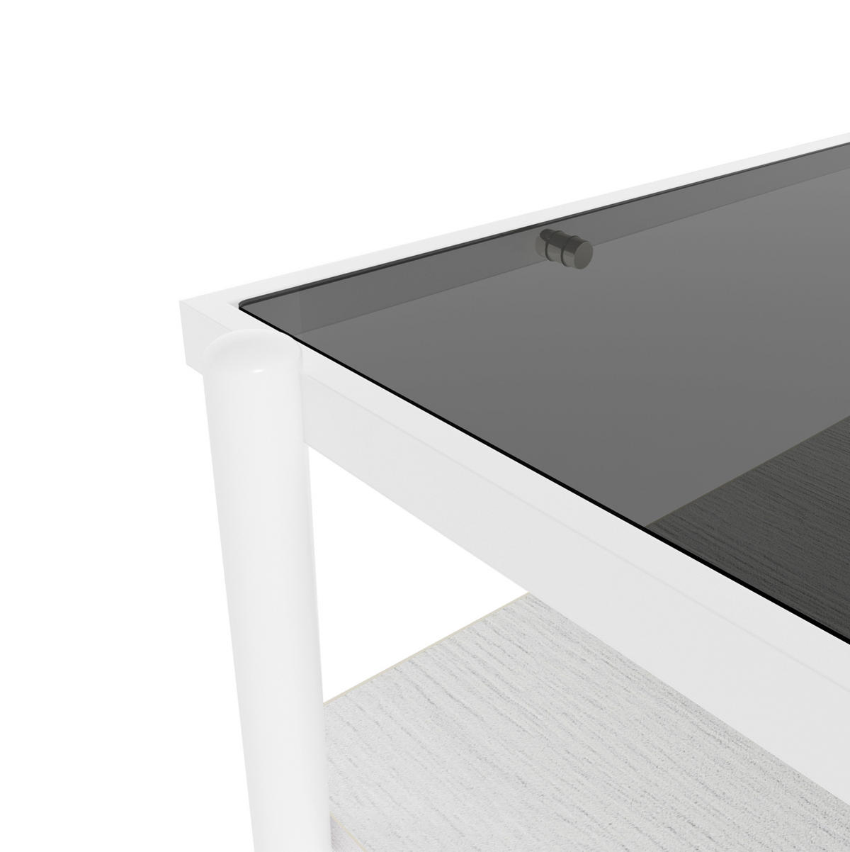 COUCHTISCH 61,5/97,5/45 cm mit Glasplatte, Ablagefach und Metallbeinen, Grau/Weiß - Weiß, Glas (97.5/61.5/45cm) - Redom