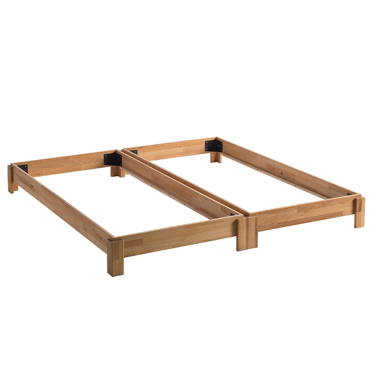 STAPELBETT - Buche massiv - 2er-Set - Buchefarben, Holz (90/200cm) - home24