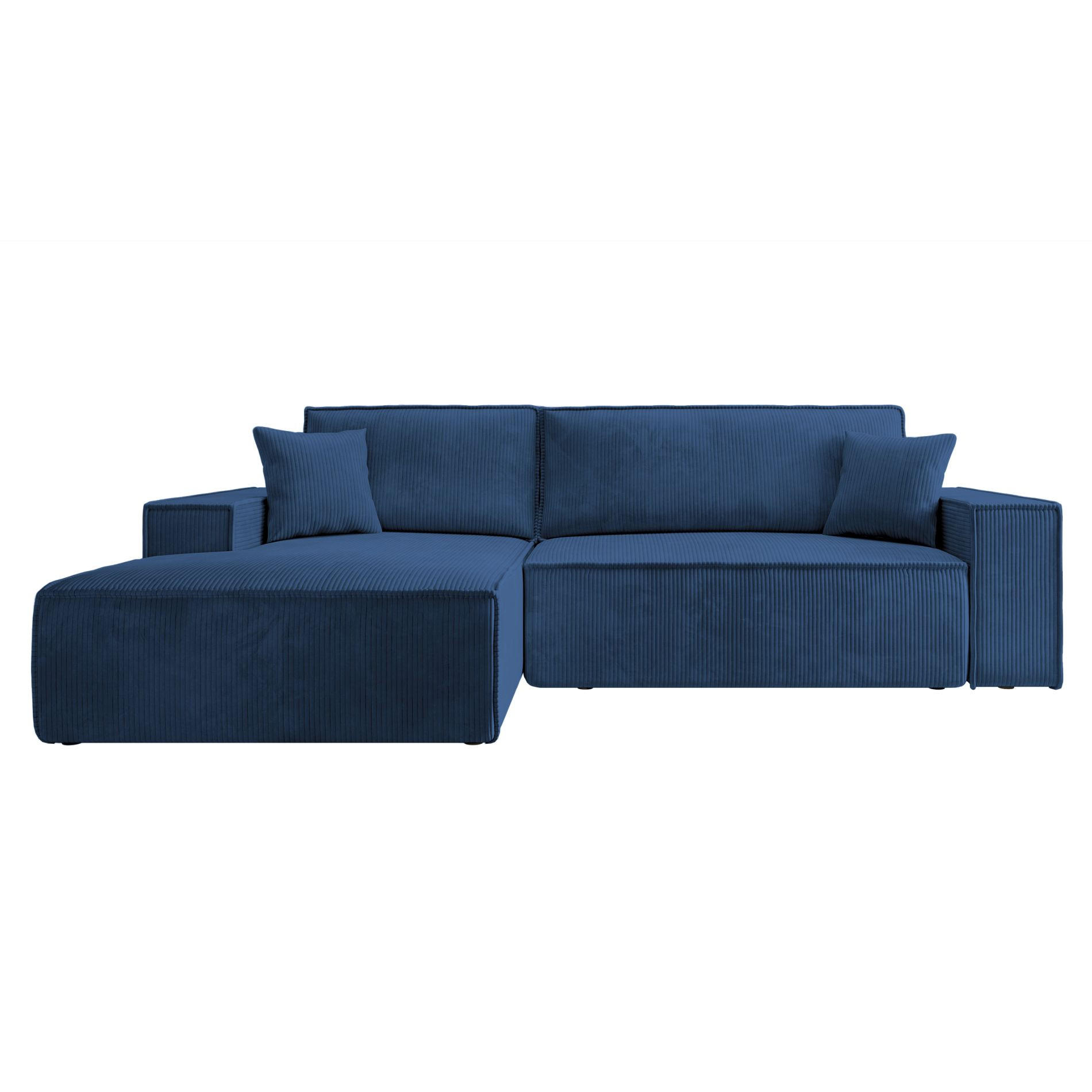 ECKSOFA Farese New Dunkelblau mit Cordbezug, links - Schwarz/Dunkelblau, Kunststoff/Textil (267/167cm) - Selsey