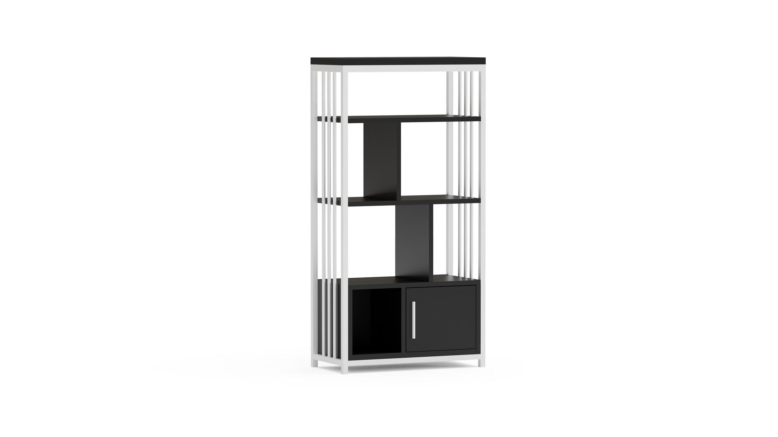BÜCHERREGAL Valero Weiss Anthrazit - Schwarz/Weiß, Holzwerkstoff (29.6/120/60cm) - Decorotika