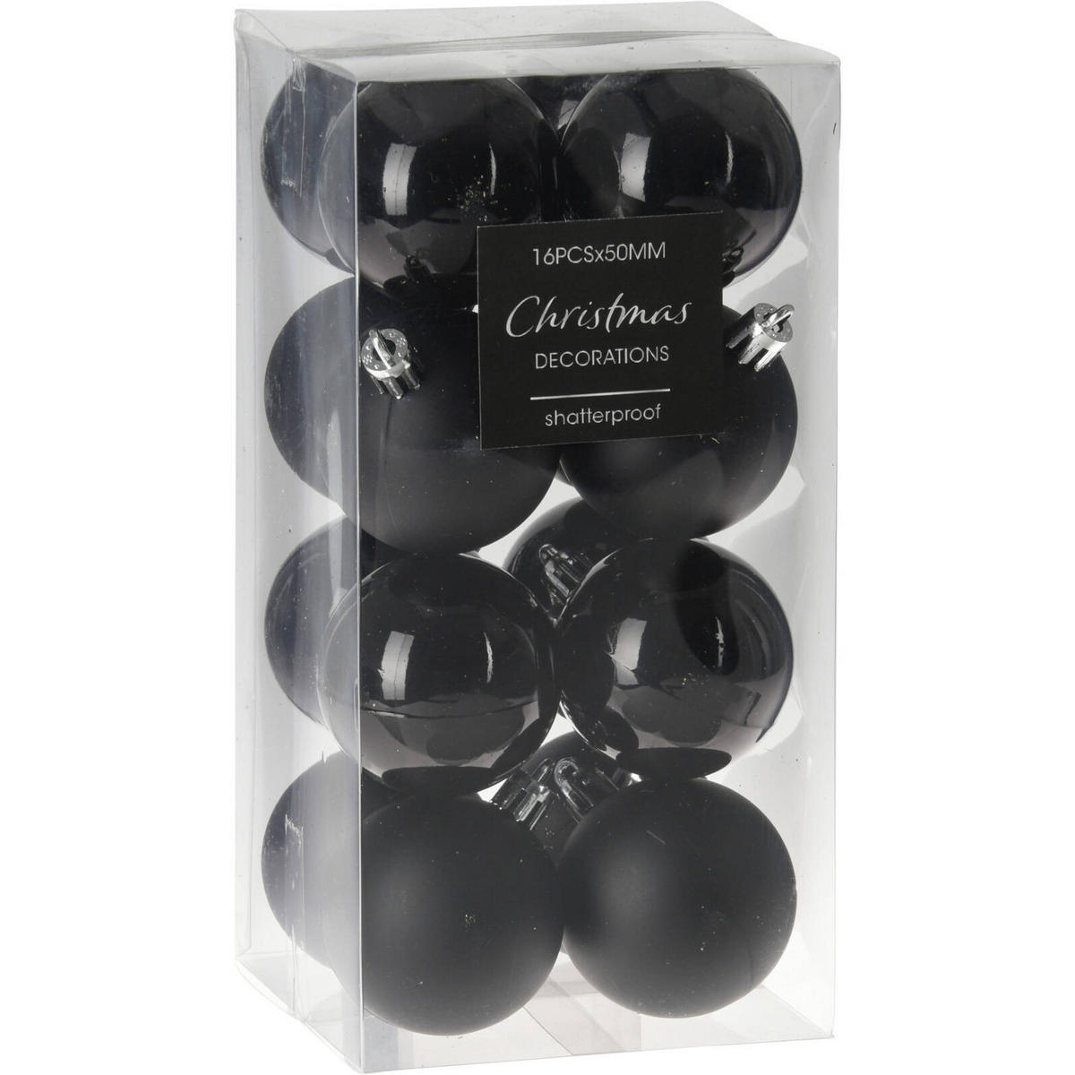 WEIHNACHTSKUGELN 16er-Set Ø 5 cm - Schwarz, Kunststoff (9.8/19.6/9.8cm) - Home Styling Collection