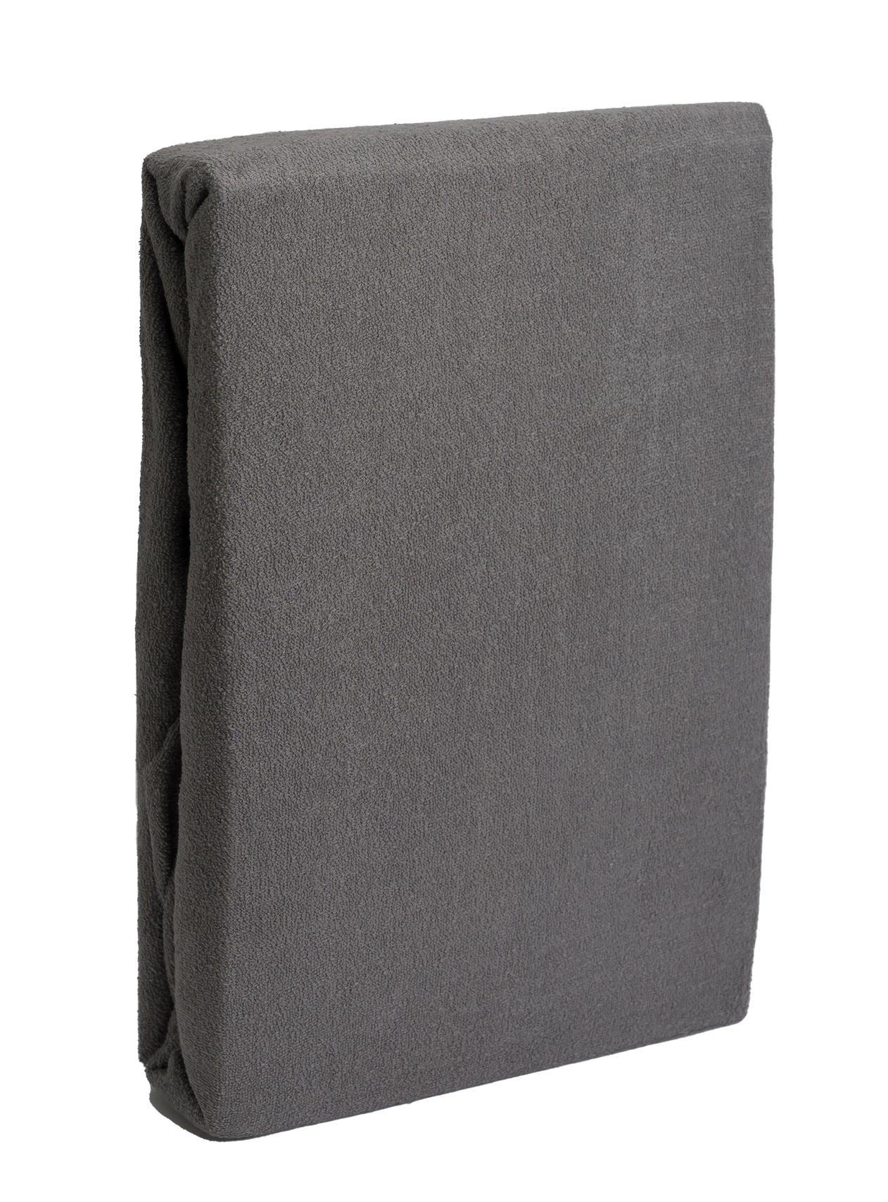 Carpe Sonno Frottee-Spannbettlaken Grau 140x200 cm