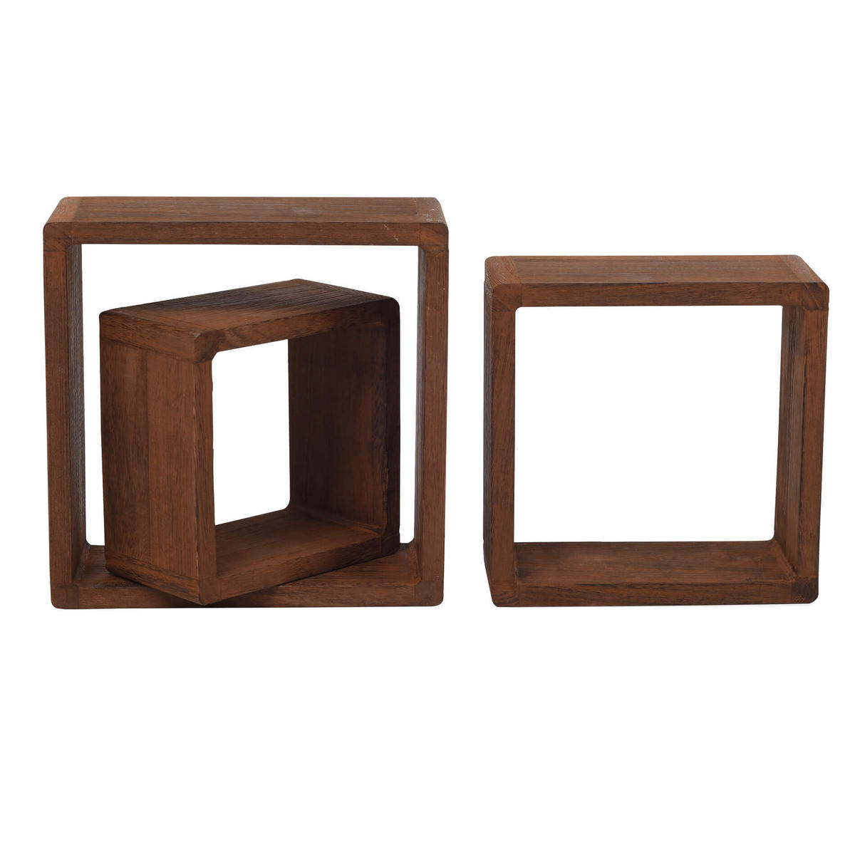 WANDREGALE SET, 3er Set Dunkelbraun 9/26/26 cm - Dunkelbraun, Holz (9/26/26cm) - Mobili Rebecca