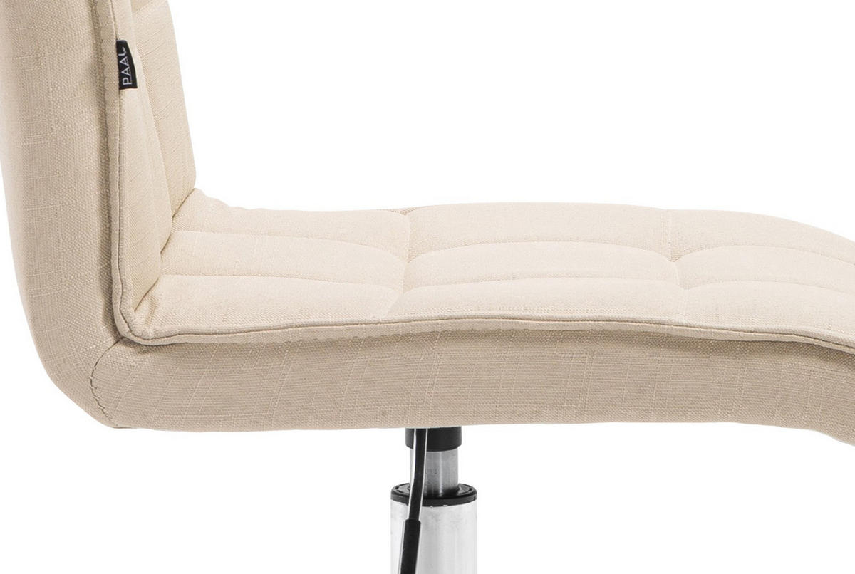 DREHSTUHL Stoff creme - Chromfarben/Creme, Textil/Metall (43/90/61cm) - CLP