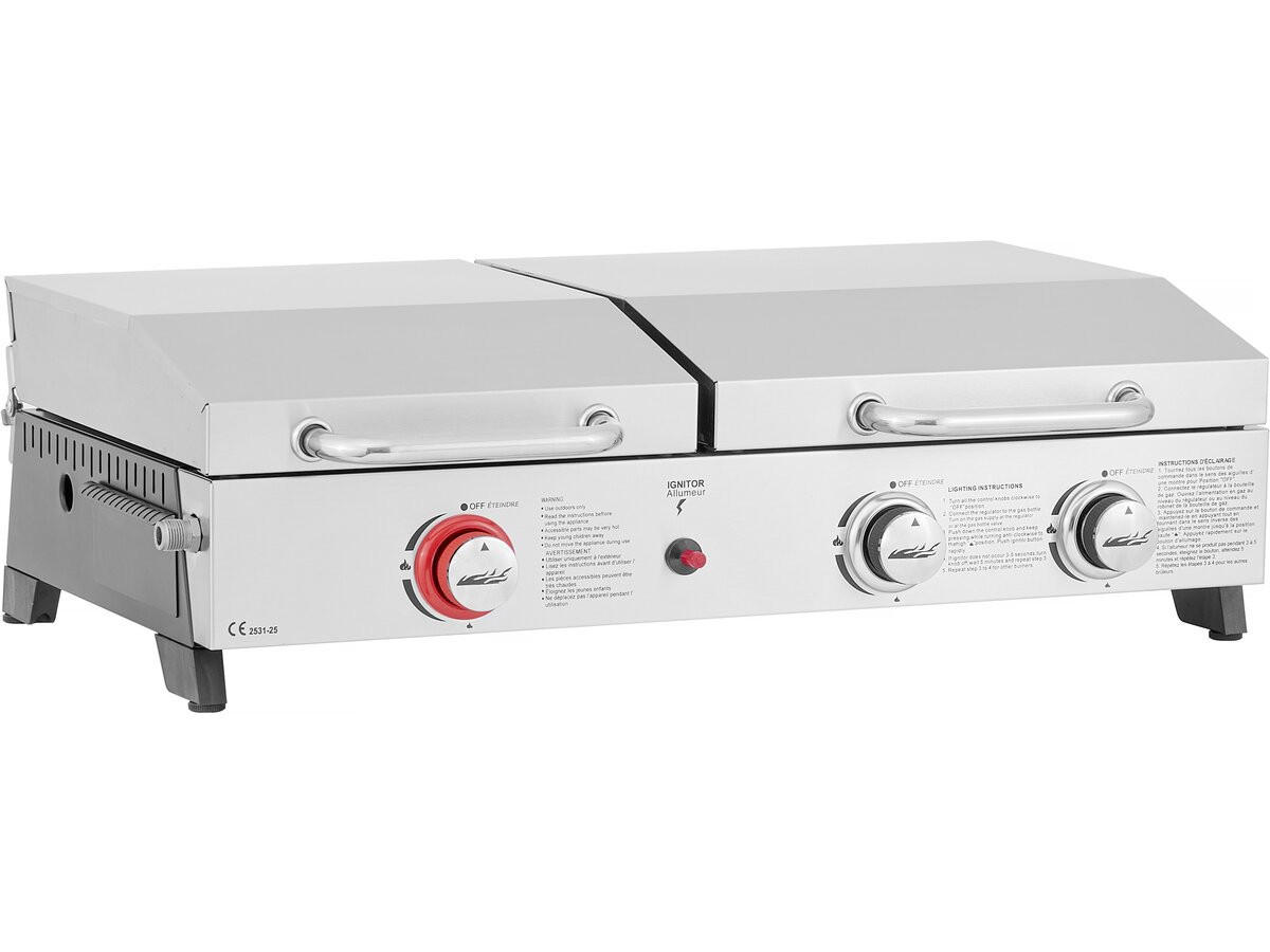 PLANCHA-GRILL Flamo Grau - Grau, Metall (84/25/47cm) - Habitat Garten