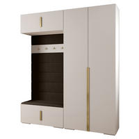 GARDEROBEN-SET 236,7/200/47 - Goldfarben/Weiß, Holz/Kunststoff (200/236.7/47cm) - Abiks Möbel
