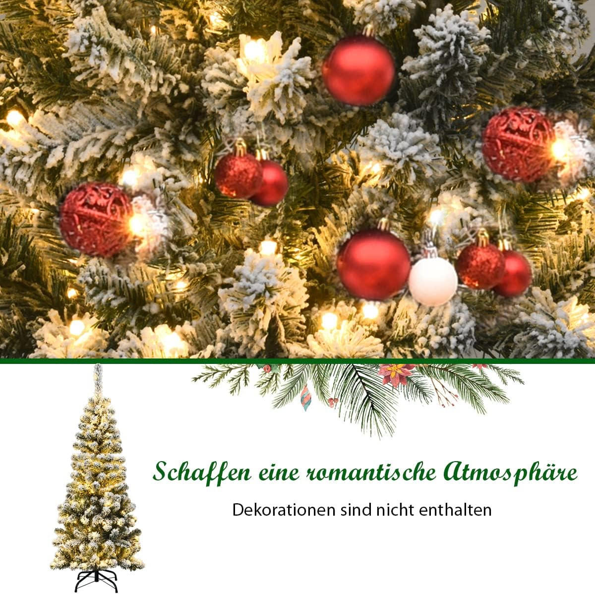 WEIHNACHTSBAUM Grün - Grün, Kunststoff (135cm) - COSTWAY