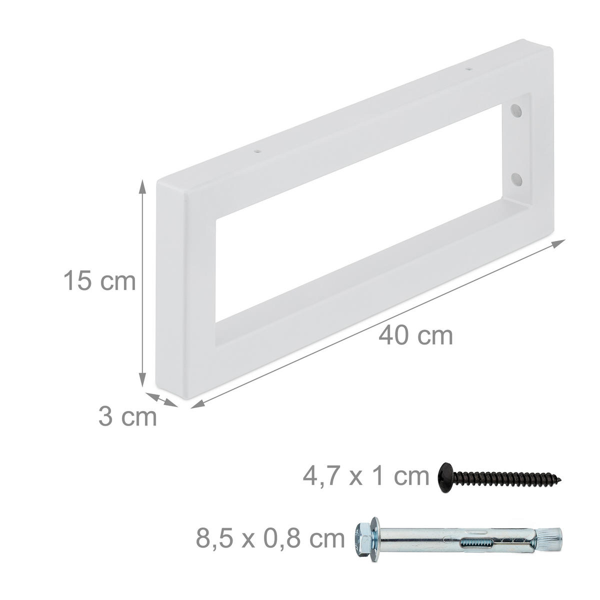 2XWANDKONSOLE - Weiß, Metall (40/3/15cm) - Relaxdays