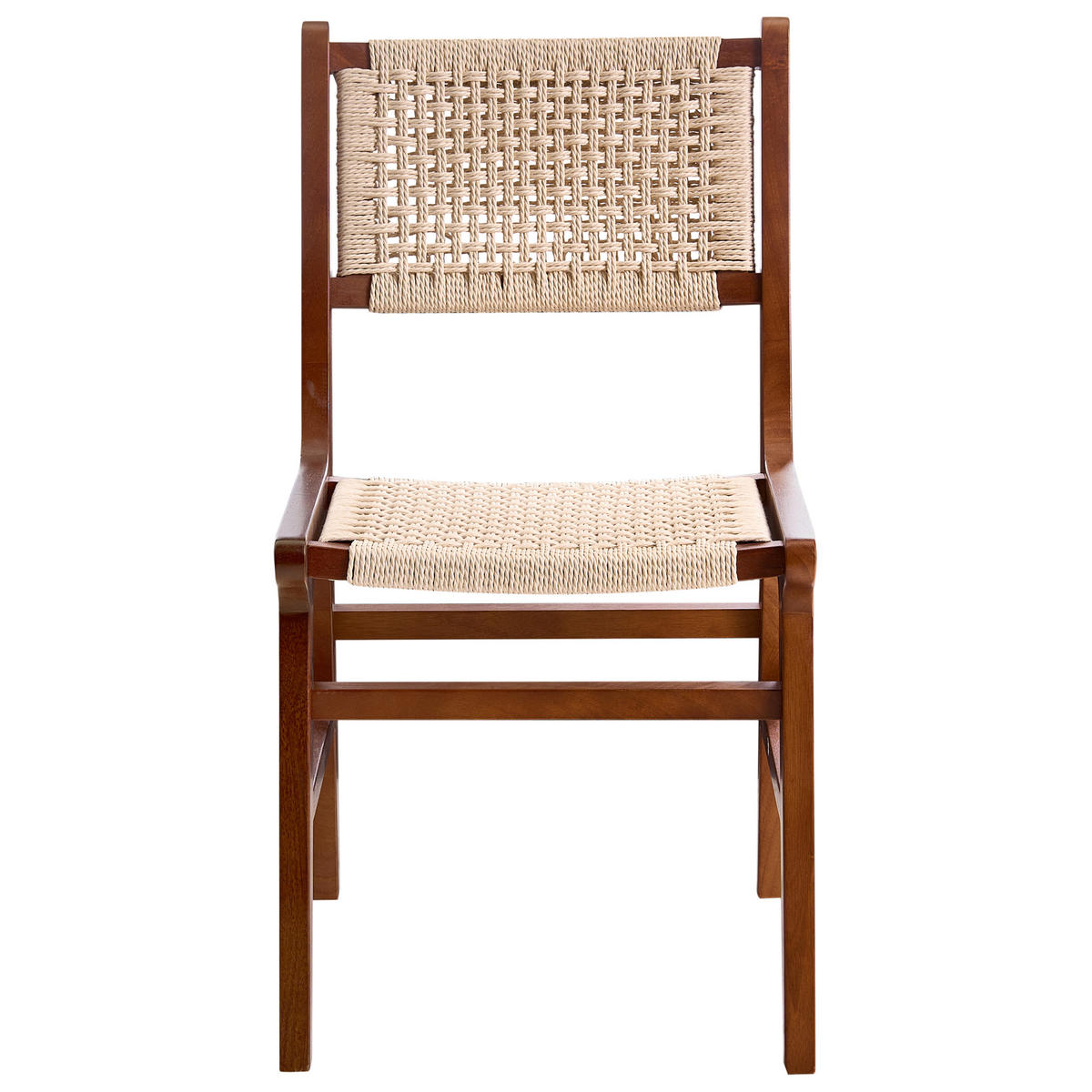 ESSZIMMERSTUHL 2er-Set Holz Braun/Beige Ozella - Braun, Holz (46/84/55cm) - Beliani