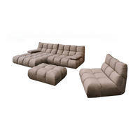 SITZGRUPPE VIVIEN 3ER SET Braun Velvet - Dunkelbraun/Braun, Kunststoff/Textil (510/85/359cm) - KAWOLA